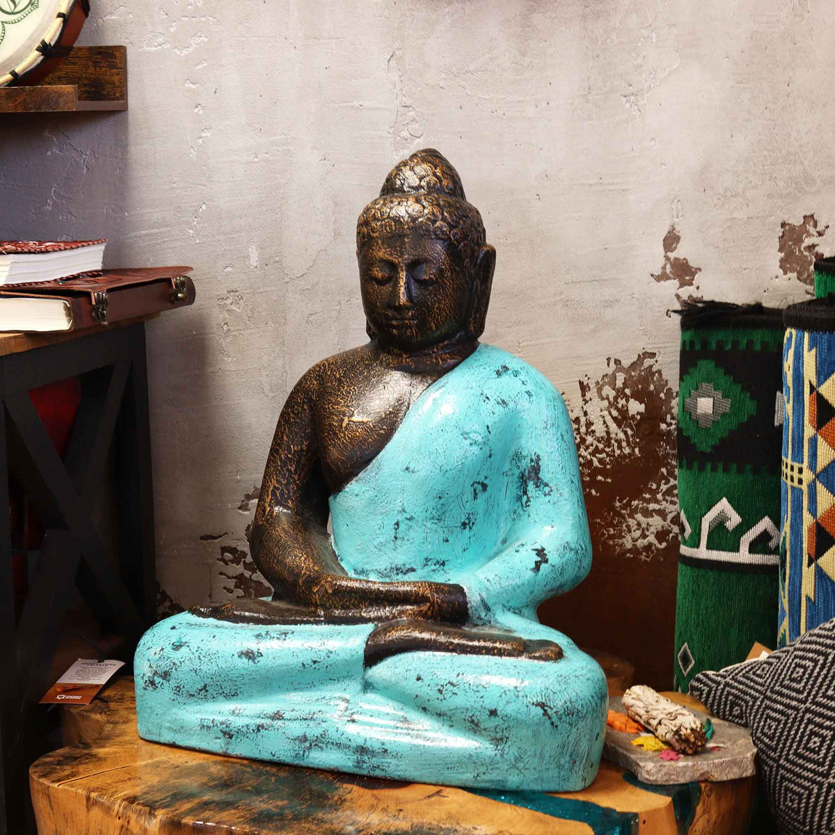 Hand Carved Buddha Statue - 40cm Welcome