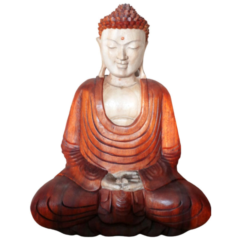 Hand Carved Buddha Statue - 40cm Welcome
