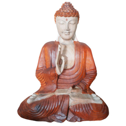 Hand Carved Buddha Statue - 40cm Welcome