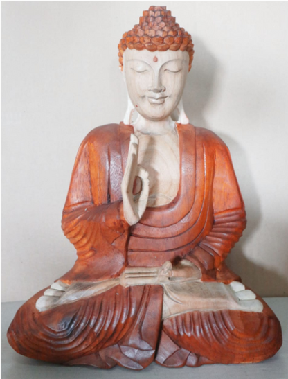 Hand Carved Buddha Statue - 40cm Welcome