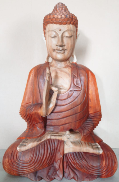 Hand Carved Buddha Statue - 40cm Welcome