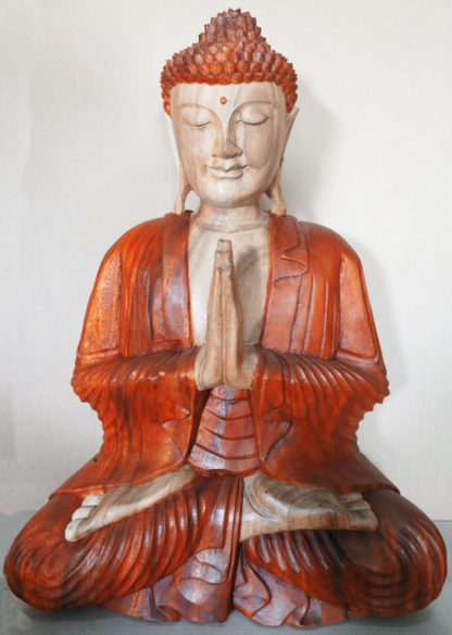 Hand Carved Buddha Statue - 40cm Welcome