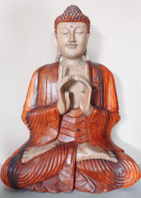 Hand Carved Buddha Statue - 40cm Welcome