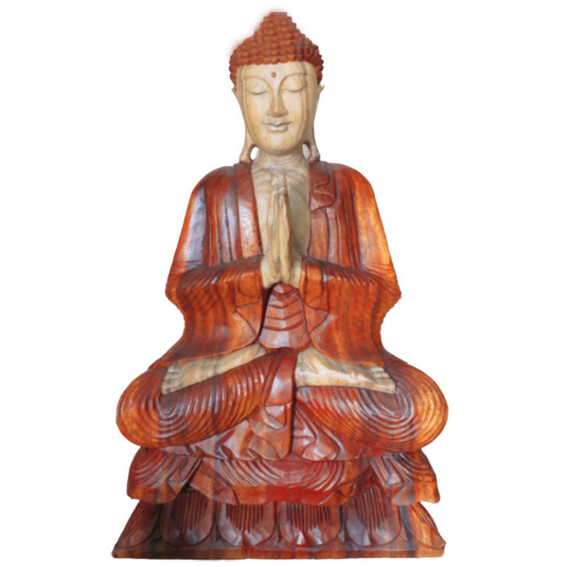Hand Carved Buddha Statue - 40cm Welcome