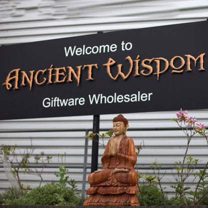 Hand Carved Buddha Statue - 40cm Welcome