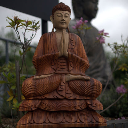 Hand Carved Buddha Statue - 40cm Welcome