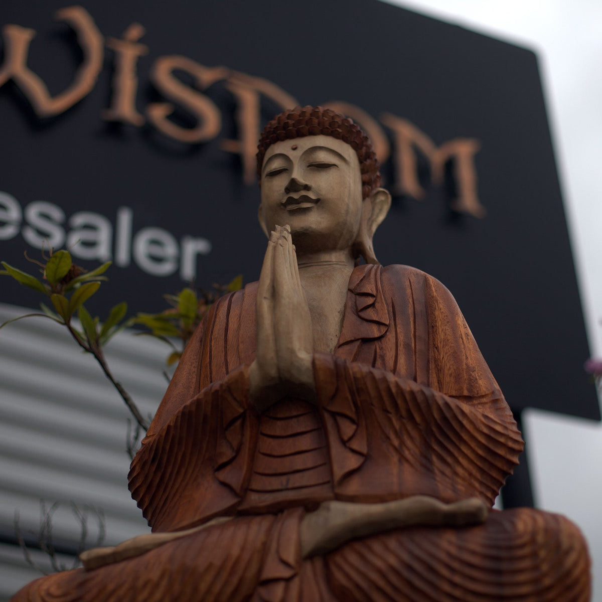 Hand Carved Buddha Statue - 40cm Welcome