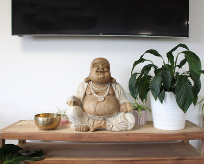 Hand Carved Buddha Statue - 40cm Welcome