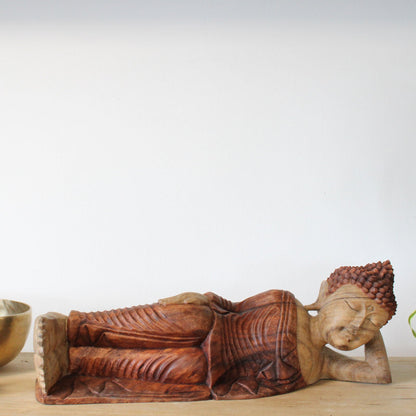 Hand Carved Buddha Statue - 40cm Welcome