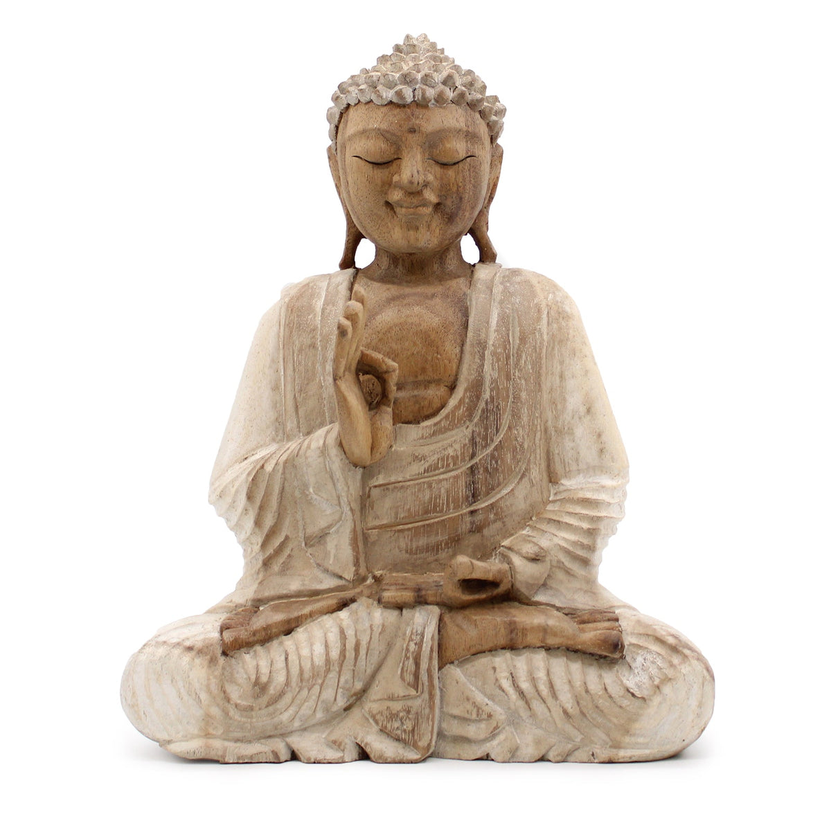 Hand Carved Buddha Statue - 40cm Welcome