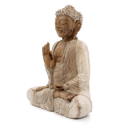 Hand Carved Buddha Statue - 40cm Welcome