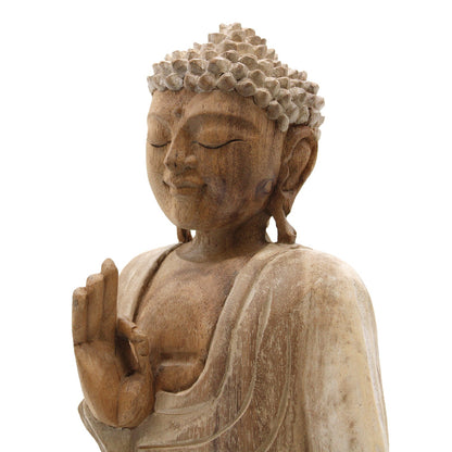 Hand Carved Buddha Statue - 40cm Welcome