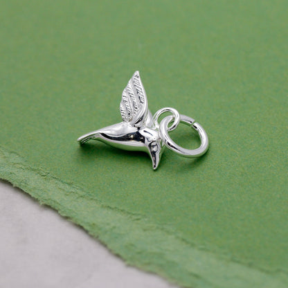 Hummingbird Silver Charm