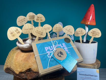 Mushroom Plant Stakes Gift Set