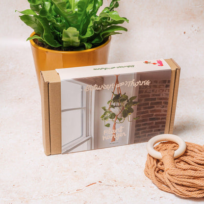 Macrame Pot Plant Hanger With Wooden Ring