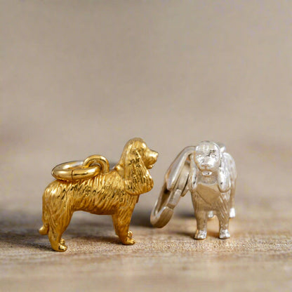 King Charles Spaniel Silver Dog Charm