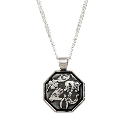 Good Luck Symbols Personalised Silver Necklace