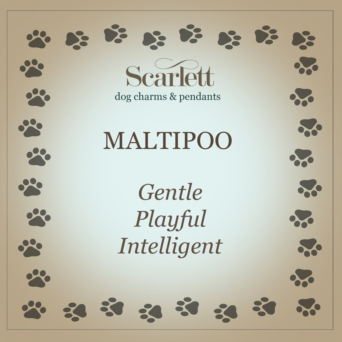 Maltipoo Silver Dog Charm
