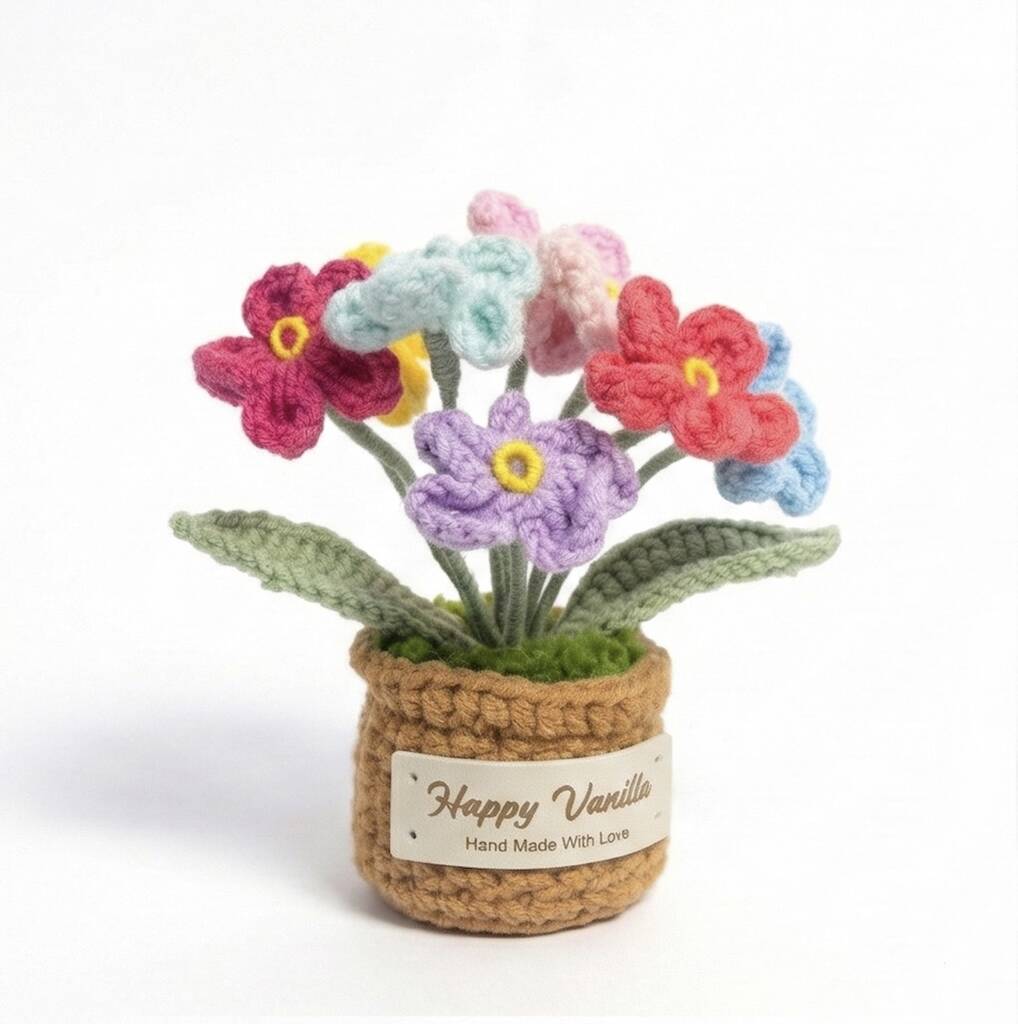 Forget-Me-Not Handmade Crochet Plant Gift
