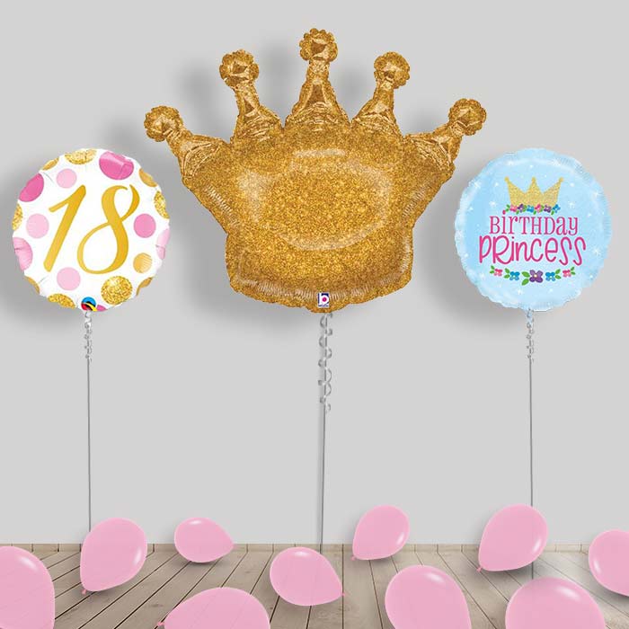 Princess Balloons Display Package in a Box - 18th Birthday | Small Indoor Plants