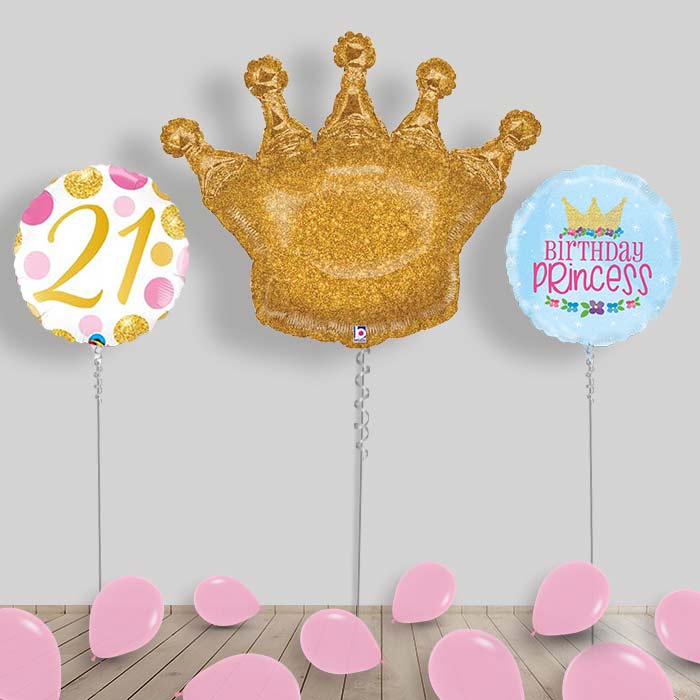 Princess Balloons Display Package in a Box - 21st Birthday | Small Indoor Plants