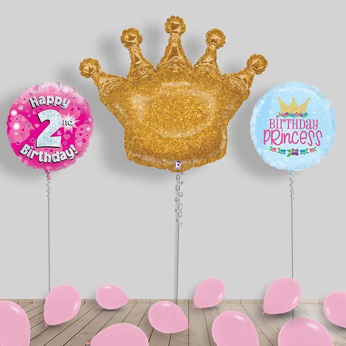 Princess Balloons Display Package in a Box - 2nd Birthday | Small Indoor Plants