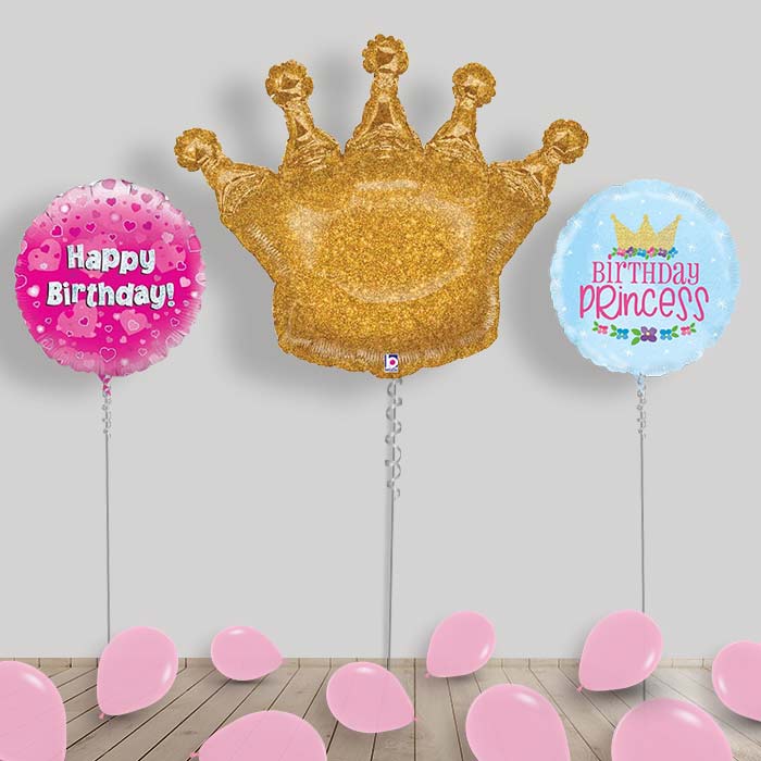 Princess Balloons Display Package in a Box - Happy Birthday | Small Indoor Plants
