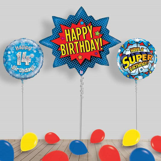 Superhero Balloon Display in a Box - 14th Birthday | Small Indoor Plants