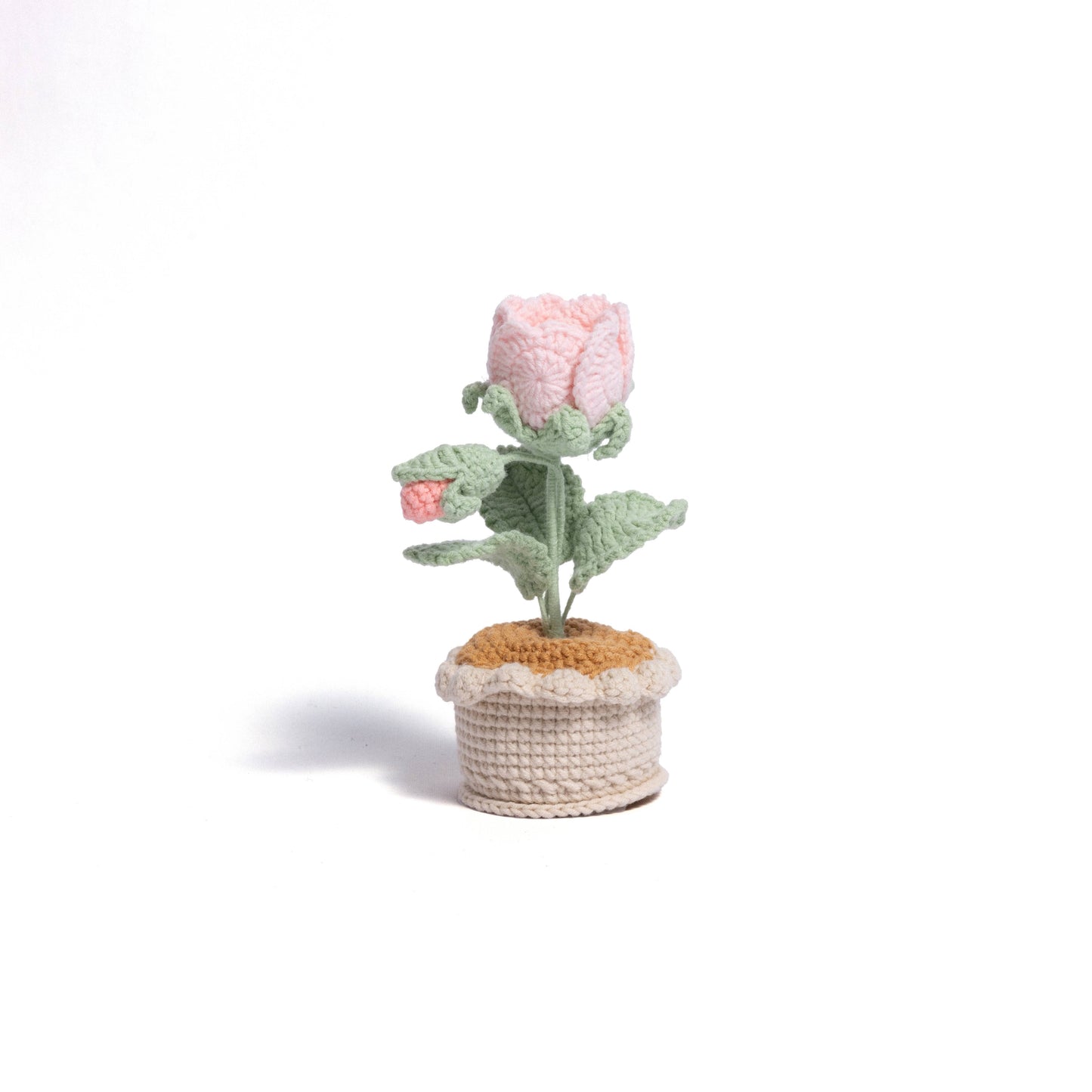 Roses Table-top Plant in a Pot Handmade Crochet Gift