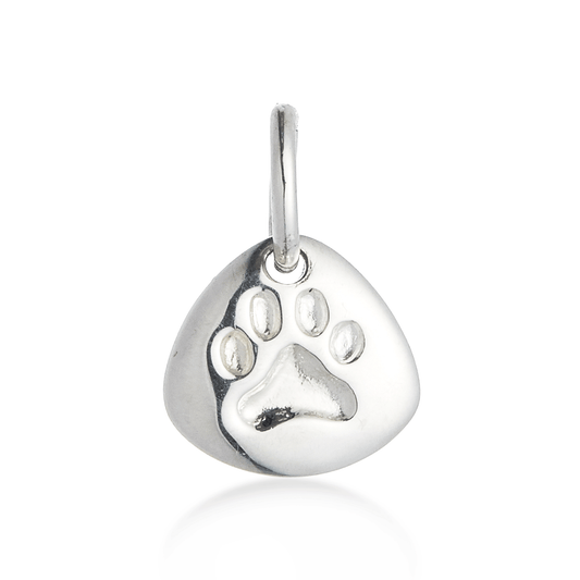 Pet Paw Print Personalised Silver Charm