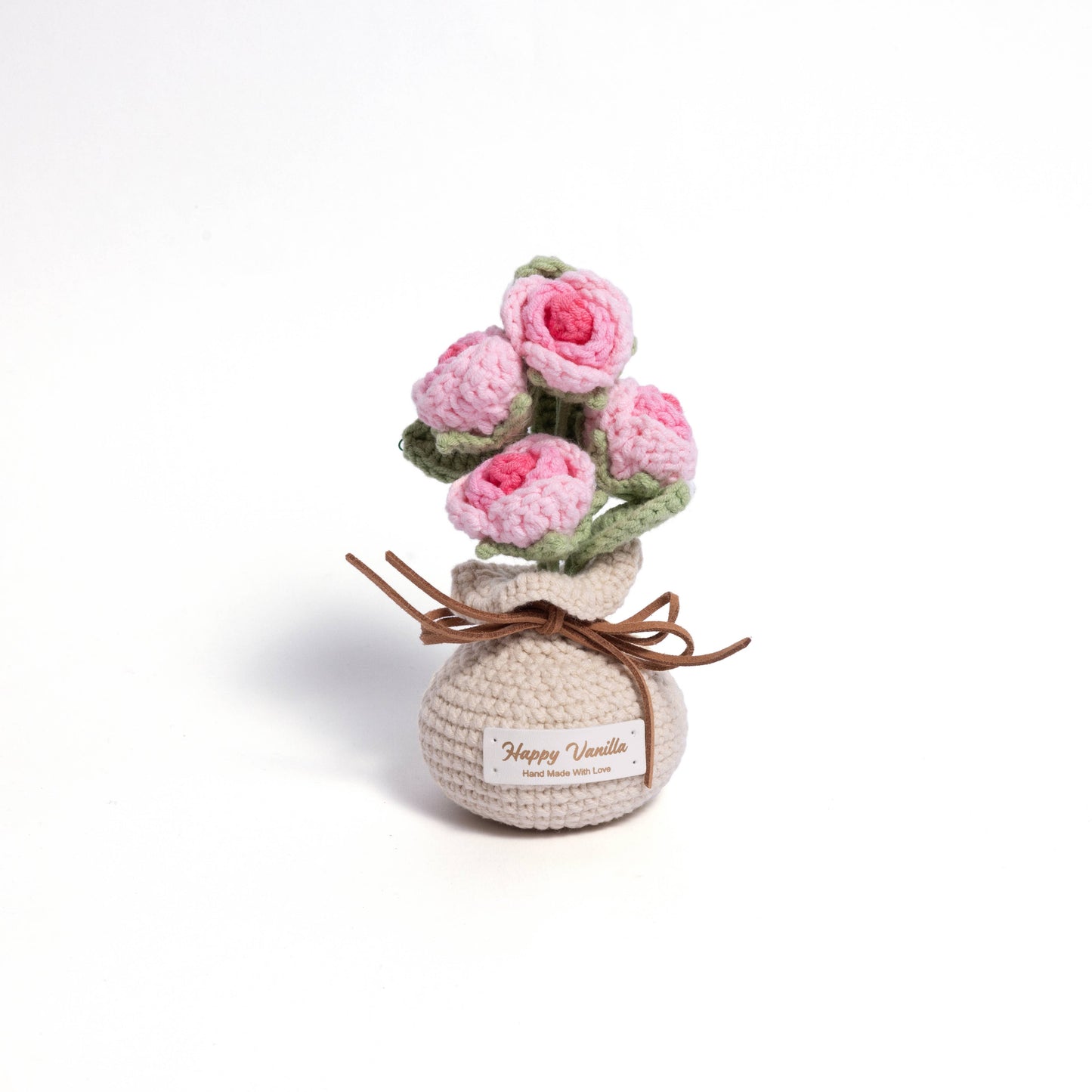 Roses Table-top Plant in a Pot Handmade Crochet Gift