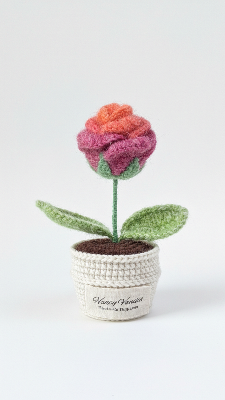 The Everlasting Queen Rose Handmade Crochet Flower Gift