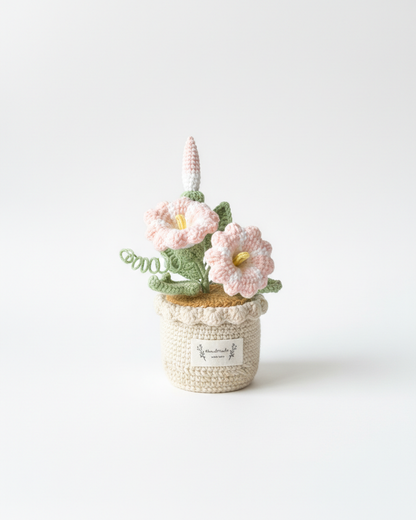 Handmade Crochet Morning Glories Flowers Table Charm