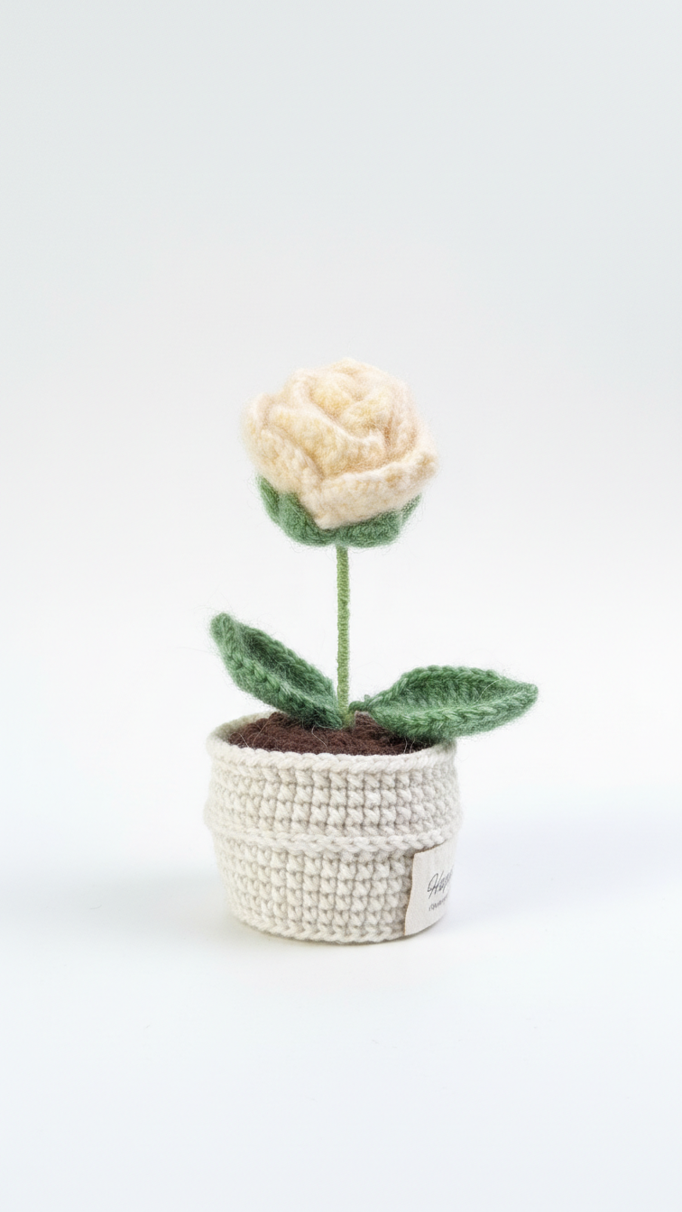 The Everlasting Queen Rose Handmade Crochet Flower Gift