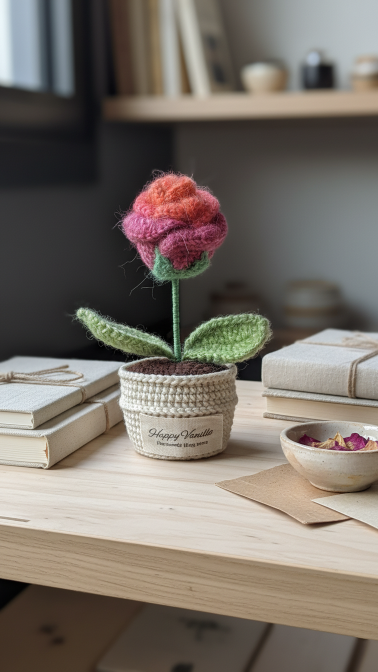 The Everlasting Queen Rose Handmade Crochet Flower Gift