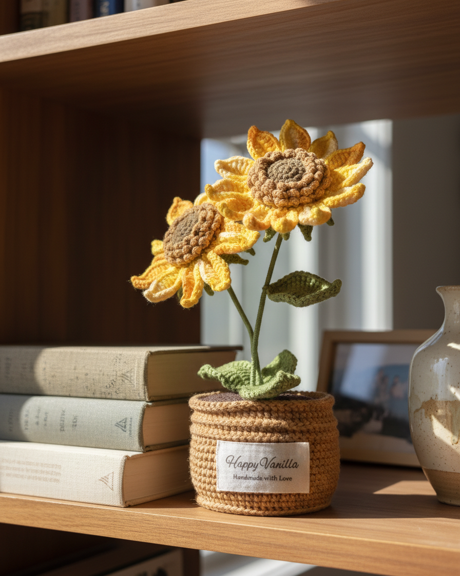 Sun-Chaser Sunflower Handmade Sunflower Crochet Gift