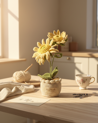 Dawn's Eye Daisies Handmade Crochet Flower Gift