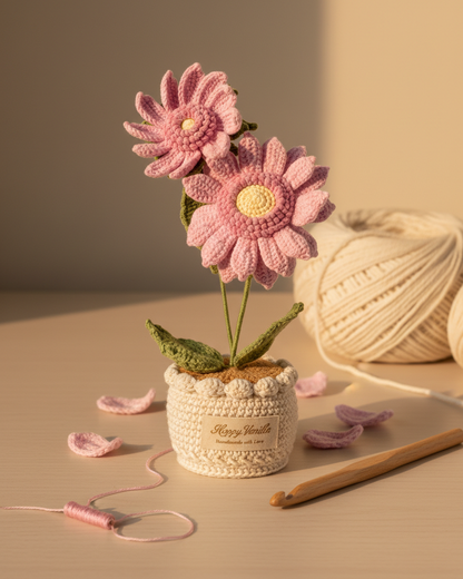 Dawn's Eye Daisies Handmade Crochet Flower Gift