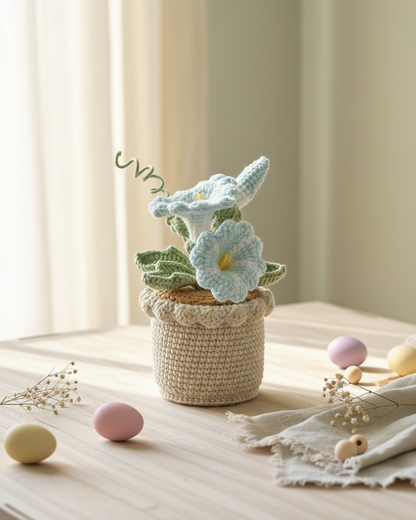 Handmade Crochet Morning Glories Flowers Table Charm
