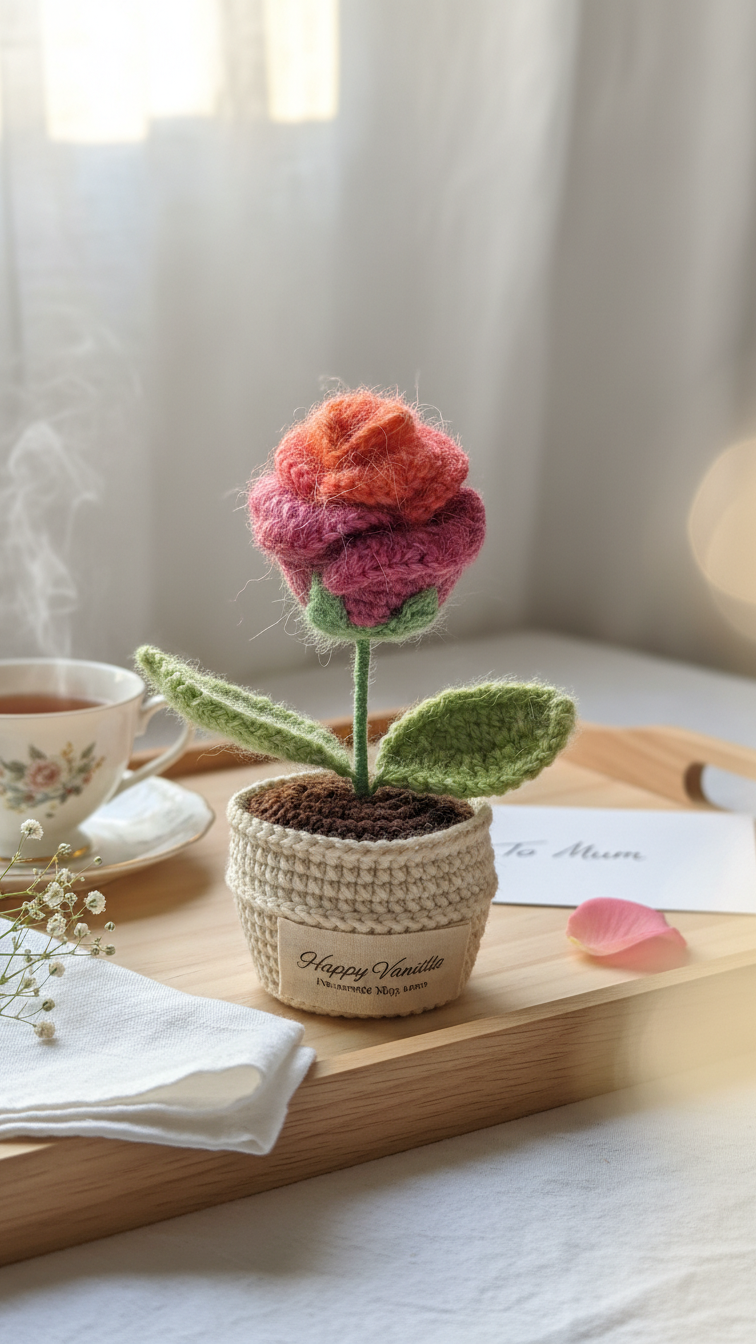 The Everlasting Queen Rose Handmade Crochet Flower Gift
