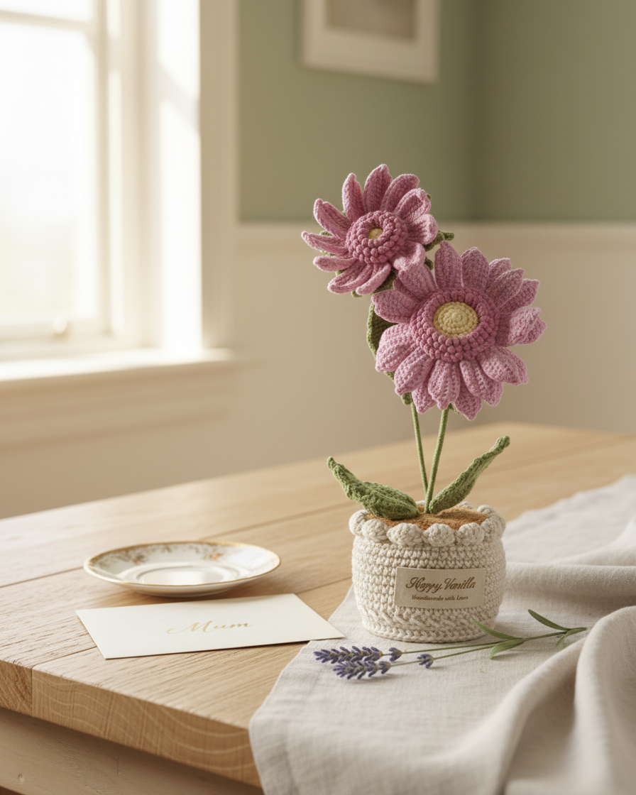 Dawn's Eye Daisies Handmade Crochet Flower Gift