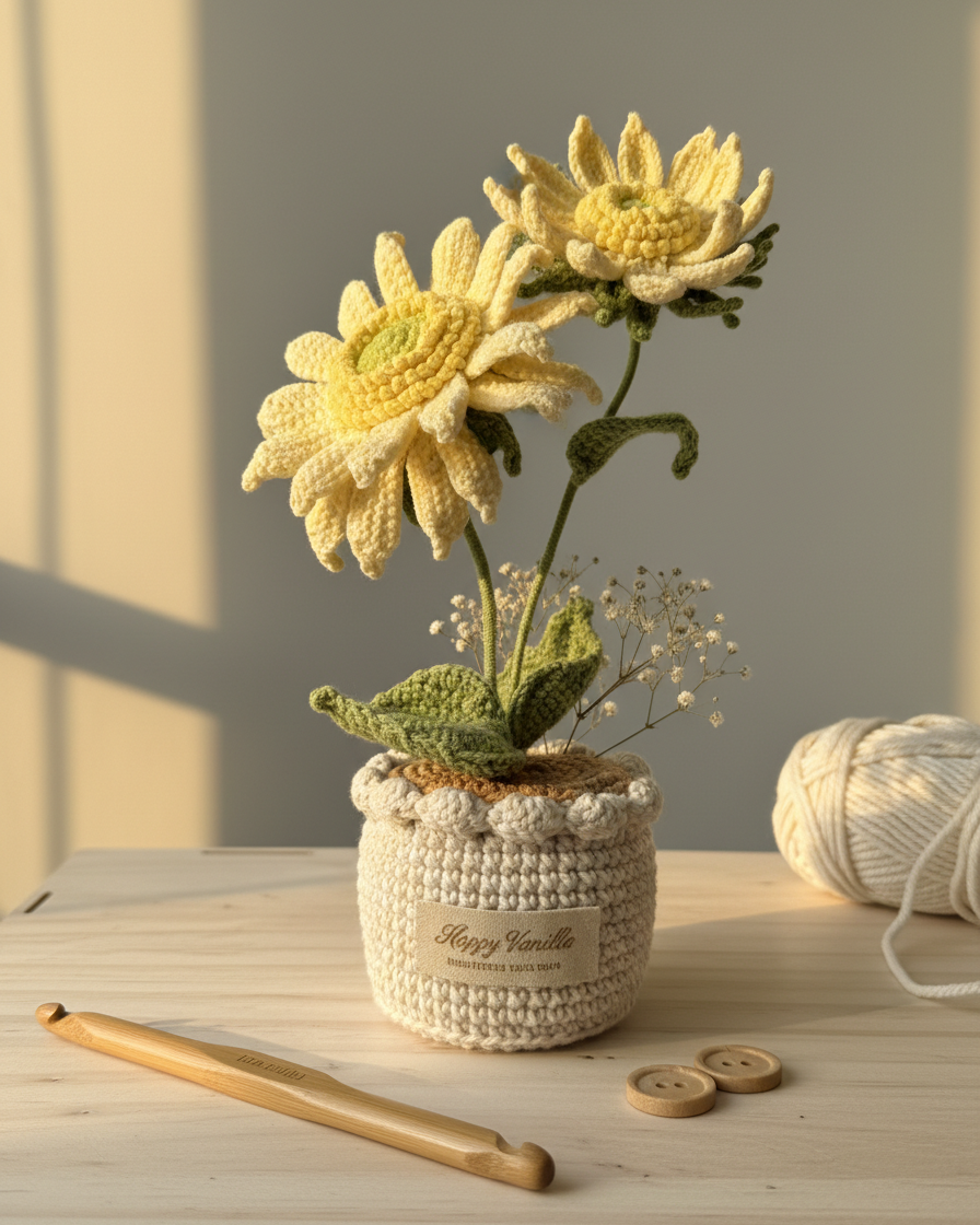Dawn's Eye Daisies Handmade Crochet Flower Gift
