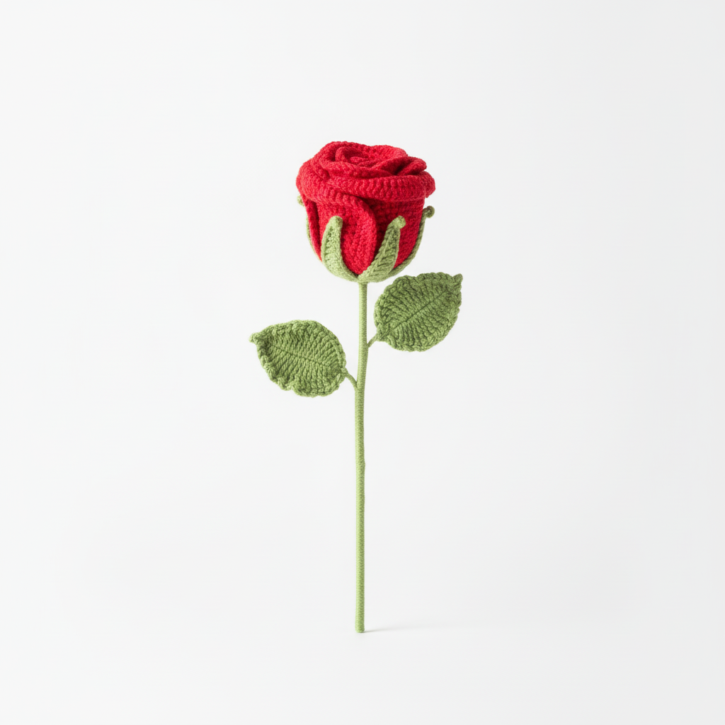Handmade Single Crochet Rose Gift