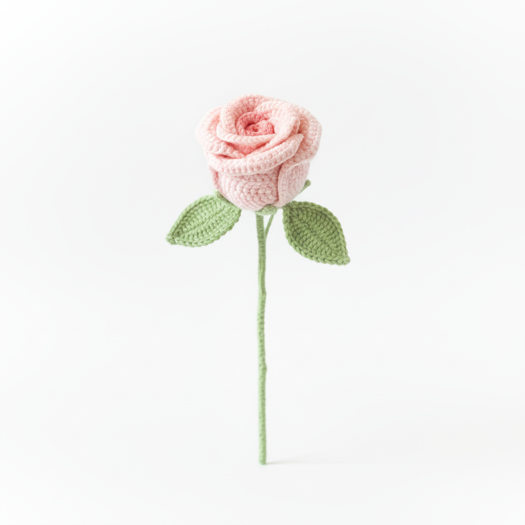 Handmade Single Crochet Rose Gift