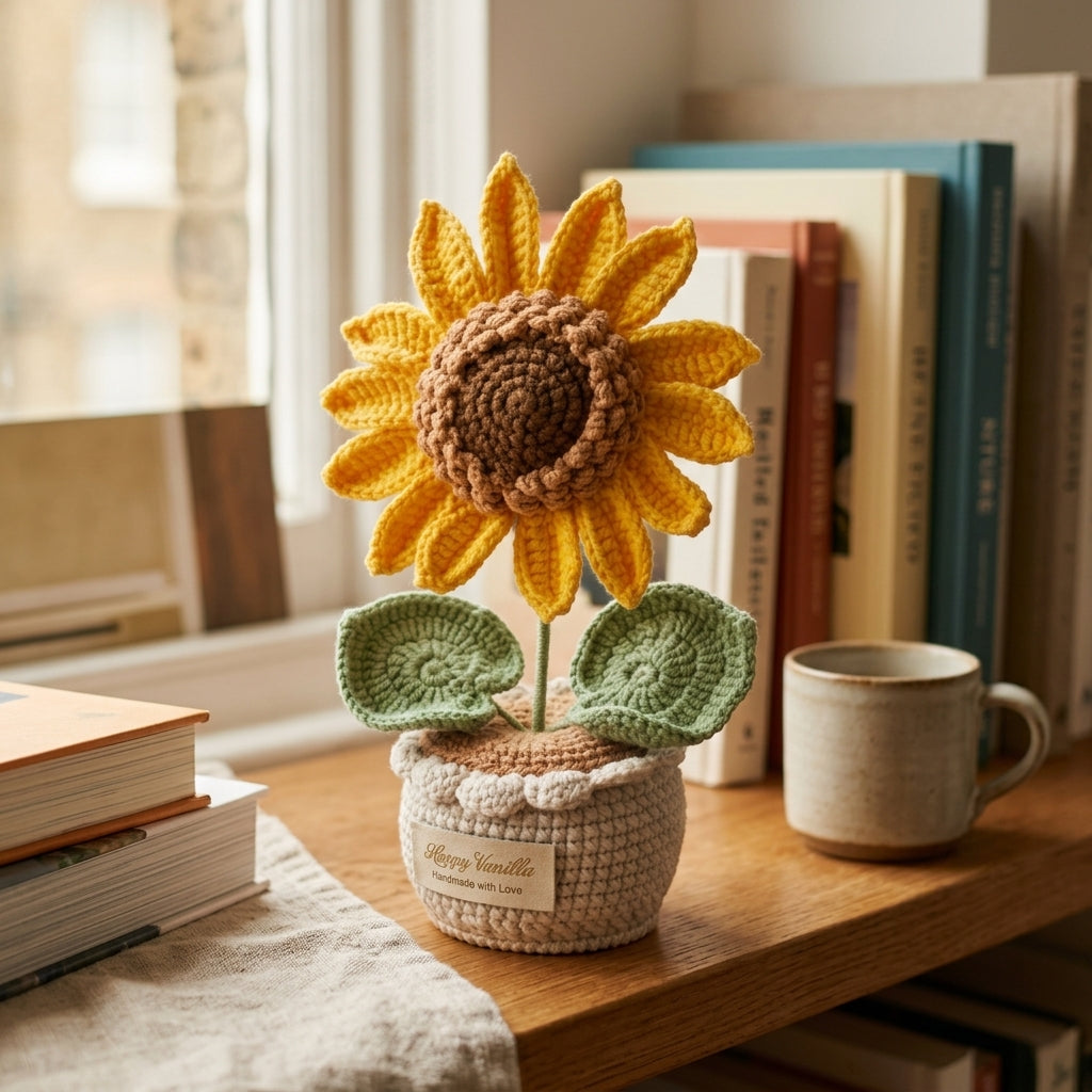 Large Sunflower Handmade Crochet Flower Gift