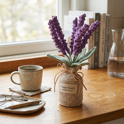 Handmade Crochet Lavender Plant Gift