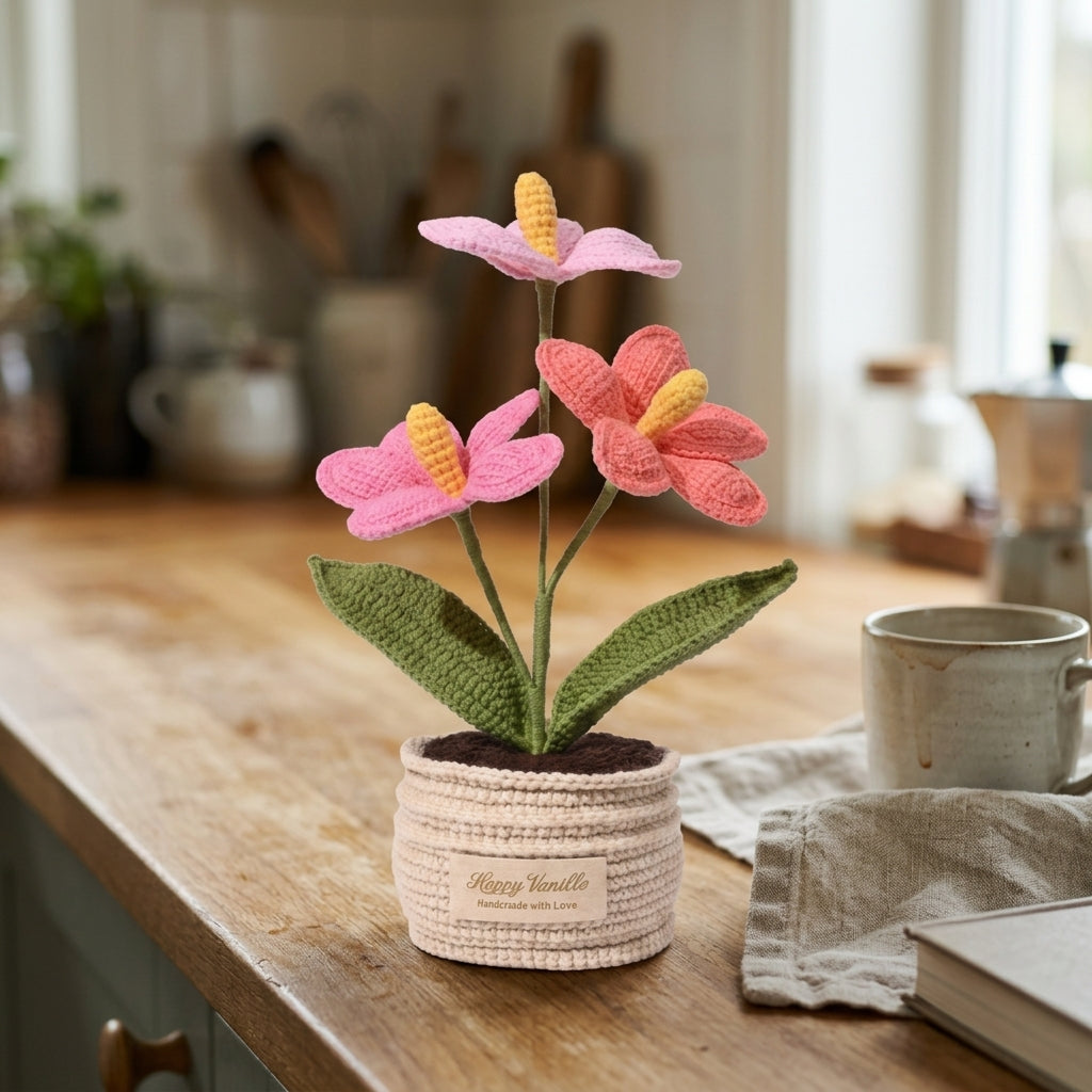 The Flamingo Heart Anthurium Handmade Crocket Plant Gift