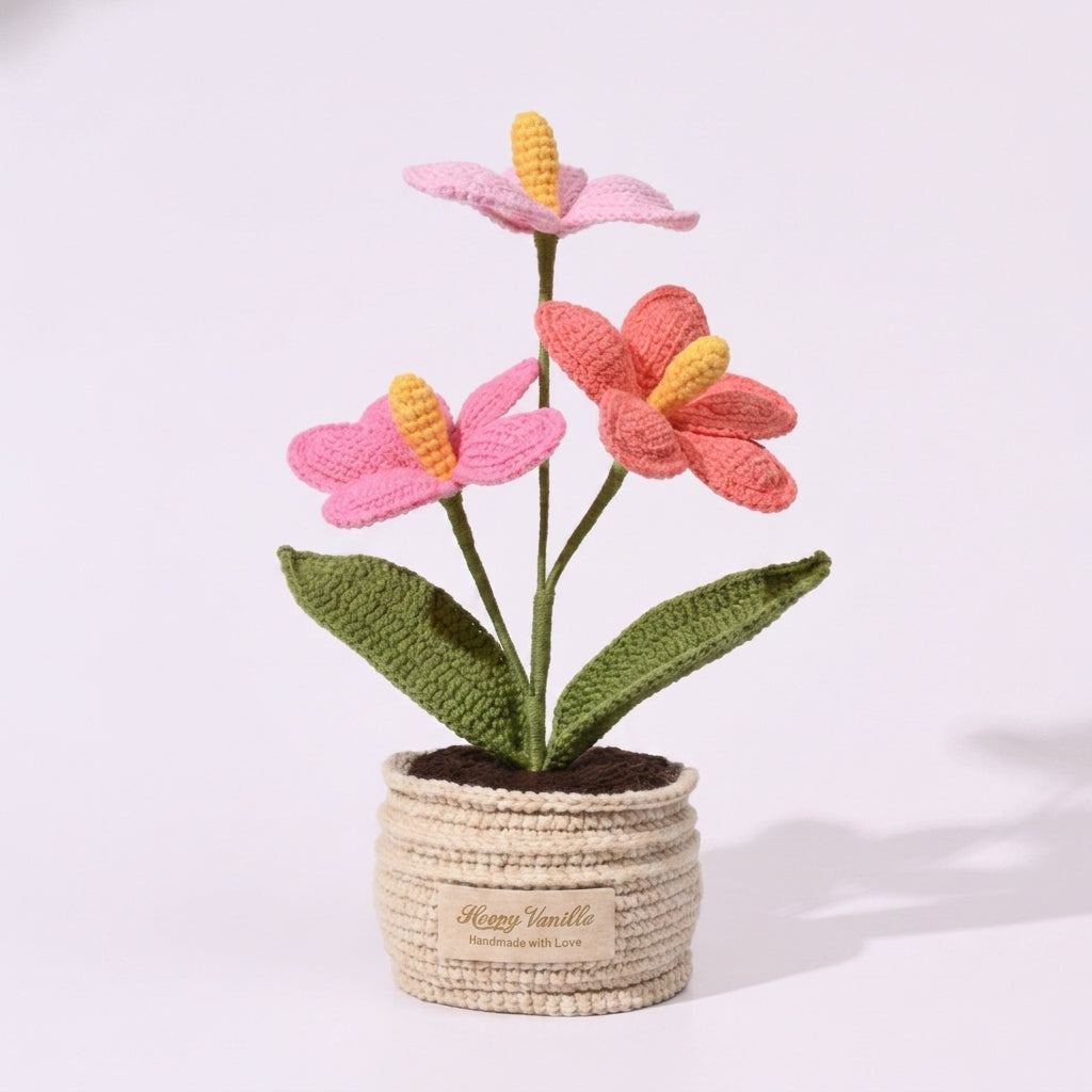The Flamingo Heart Anthurium Handmade Crocket Plant Gift