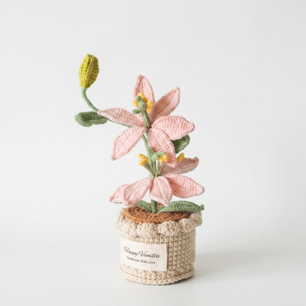 Crochet Lily Table Charm Handcrafted Lily Flower Gift
