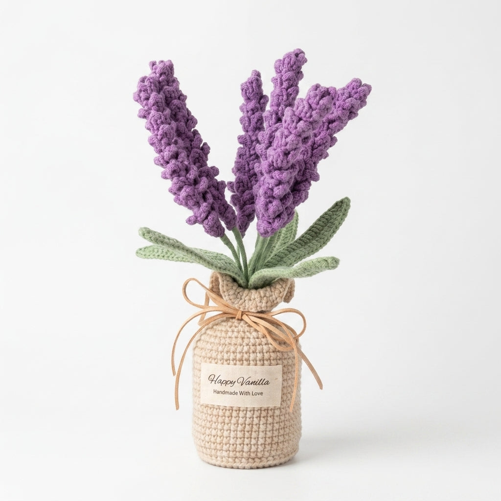 Handmade Crochet Lavender Plant Gift